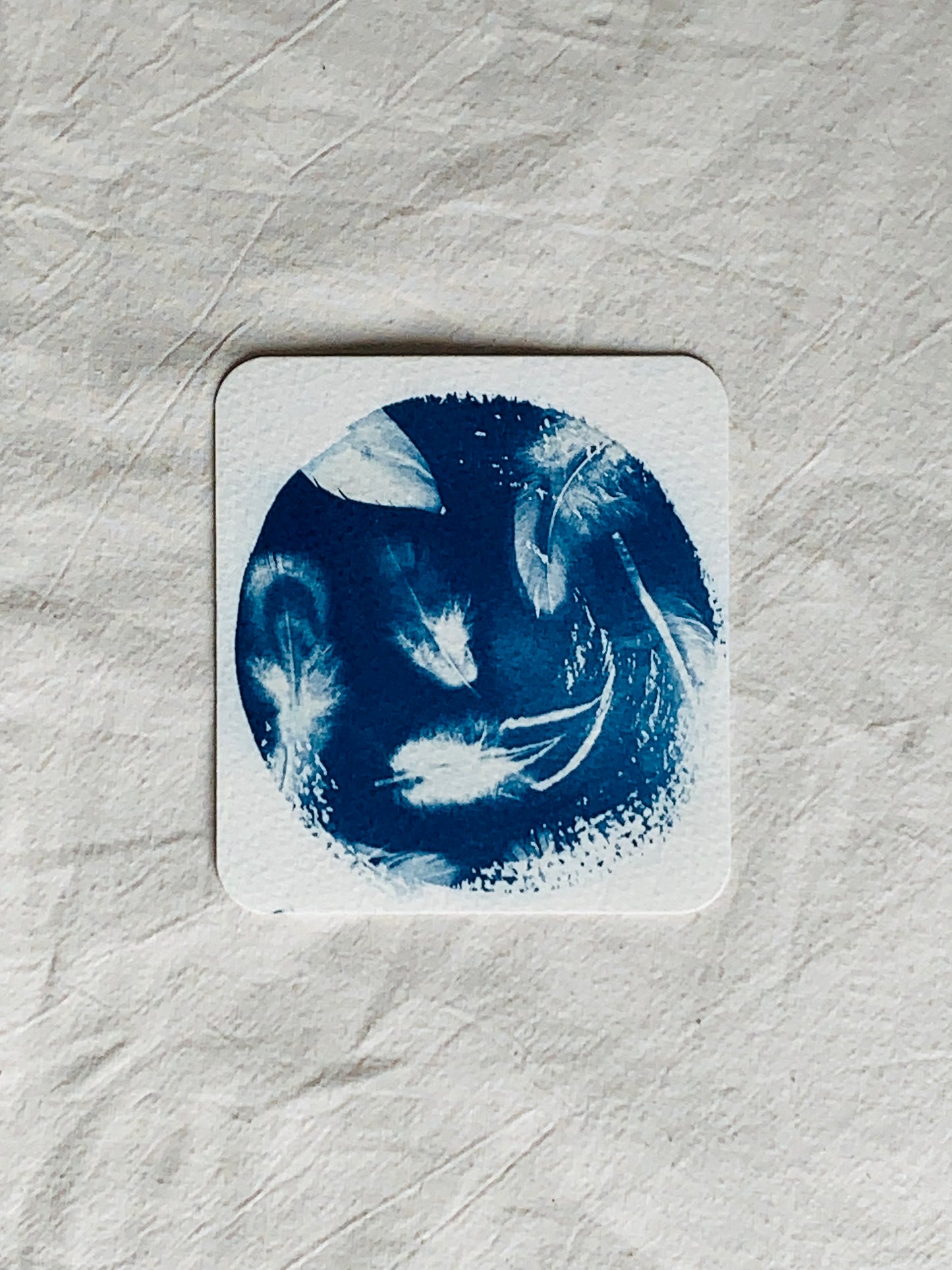 Feather Round 10x10cm Original Print