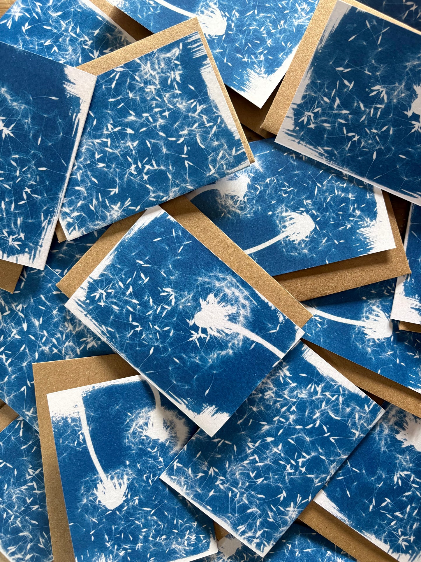 Half Clock - Cyanotype - A7 Blank Card