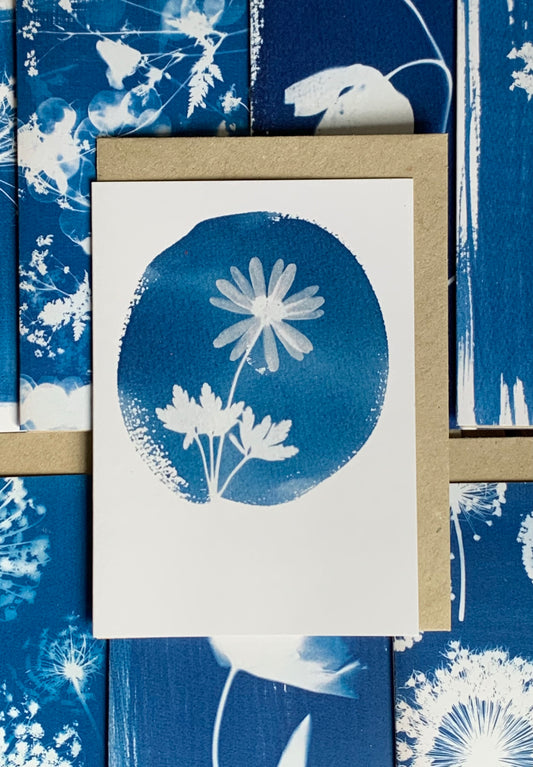 Anemone Cyanotype Greeting Card from Danielle East