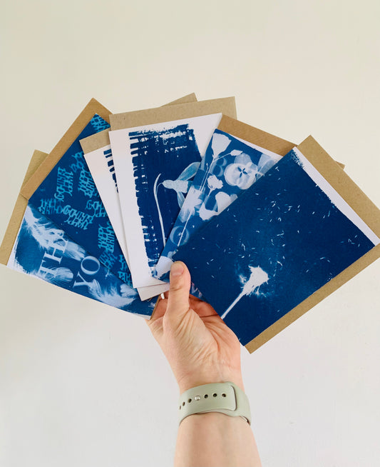 Pack of 6 Lucky Dip Cyanotype Cards