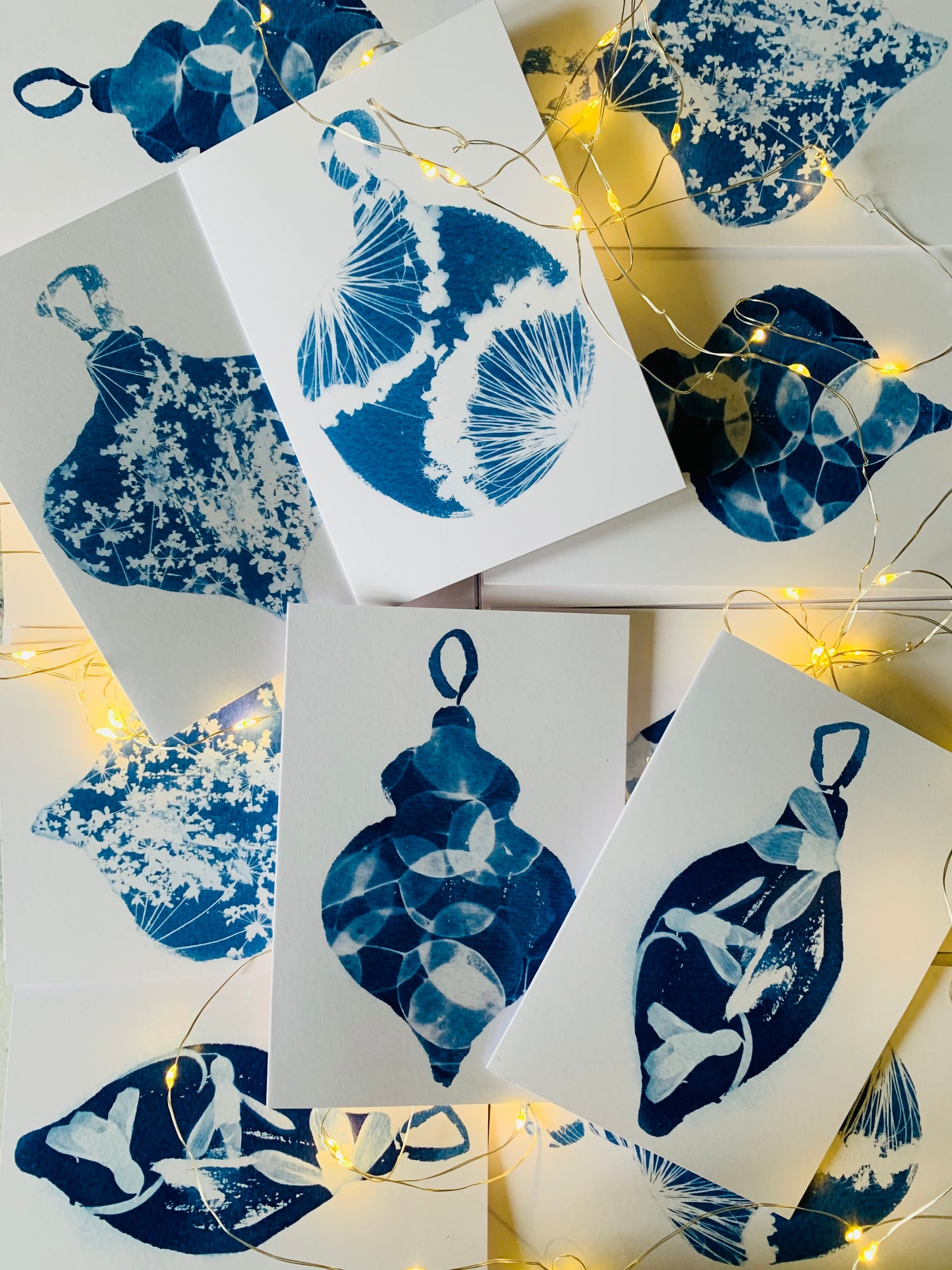 Christmas Bauble - Cyanotype - Pack of 8