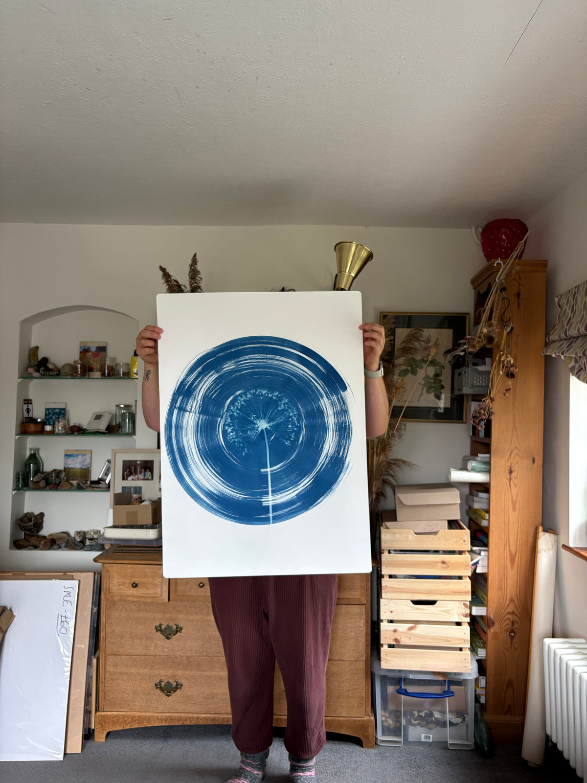 Single Allium in a round (22x30") Original Print - SALE
