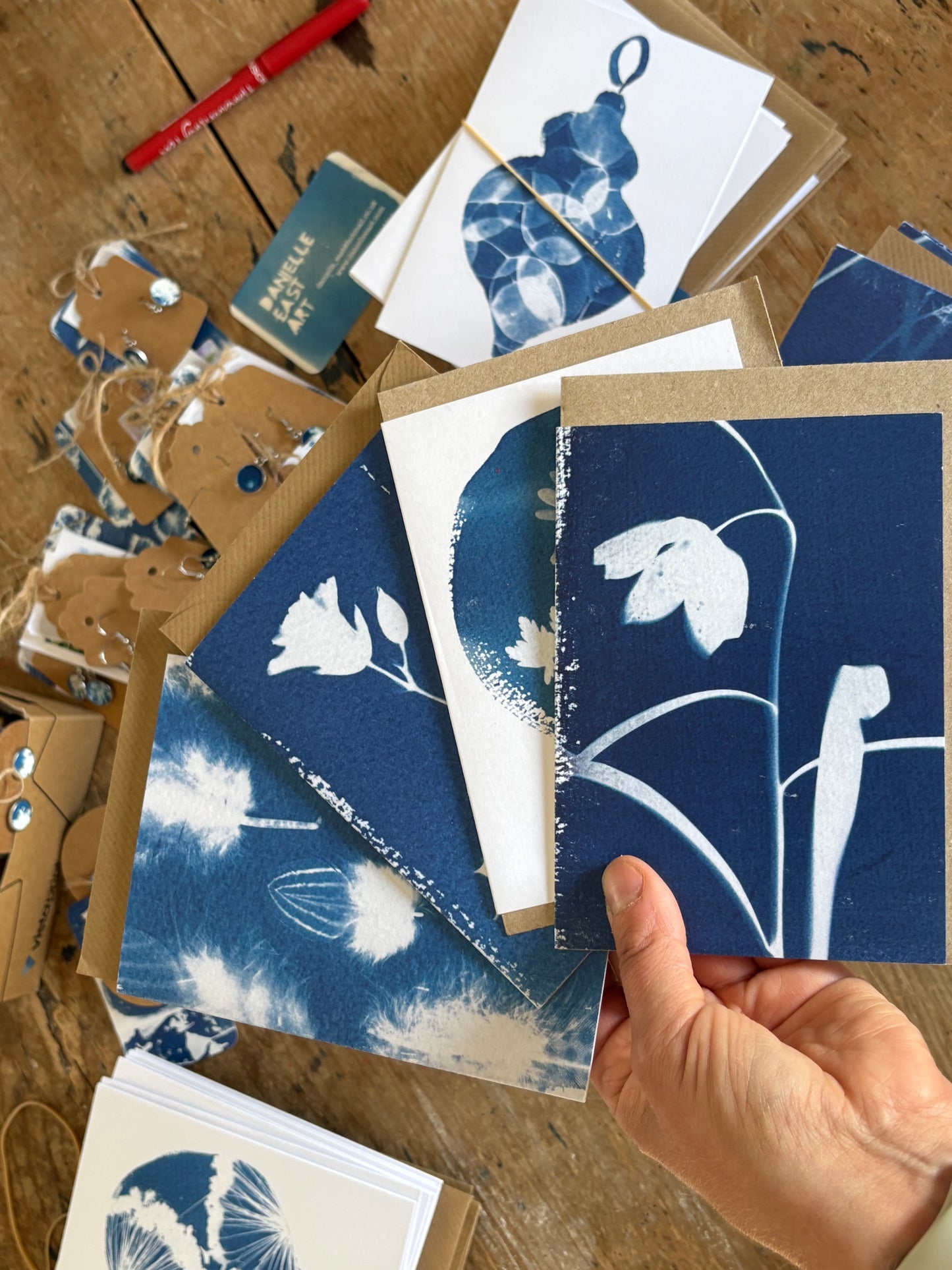 Pack of 4 Lucky Dip Cyanotype Cards