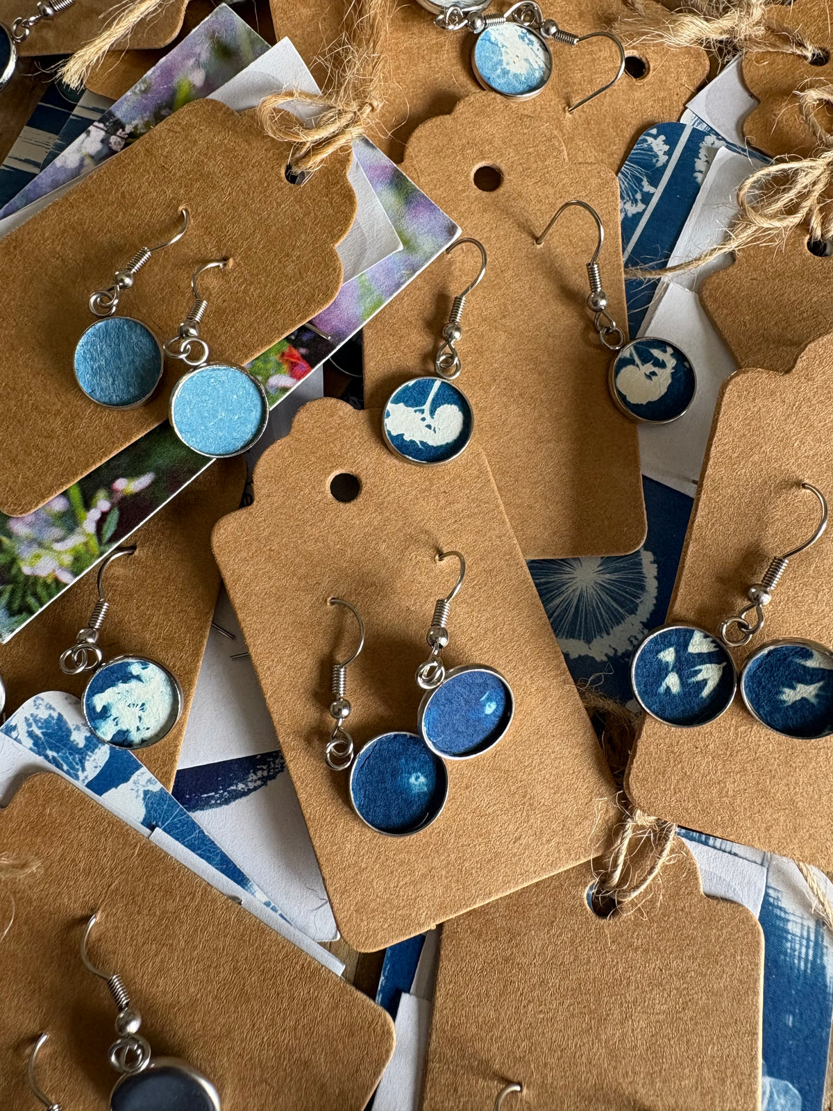 Blue - Cyanotype - Drop Earring - Sale