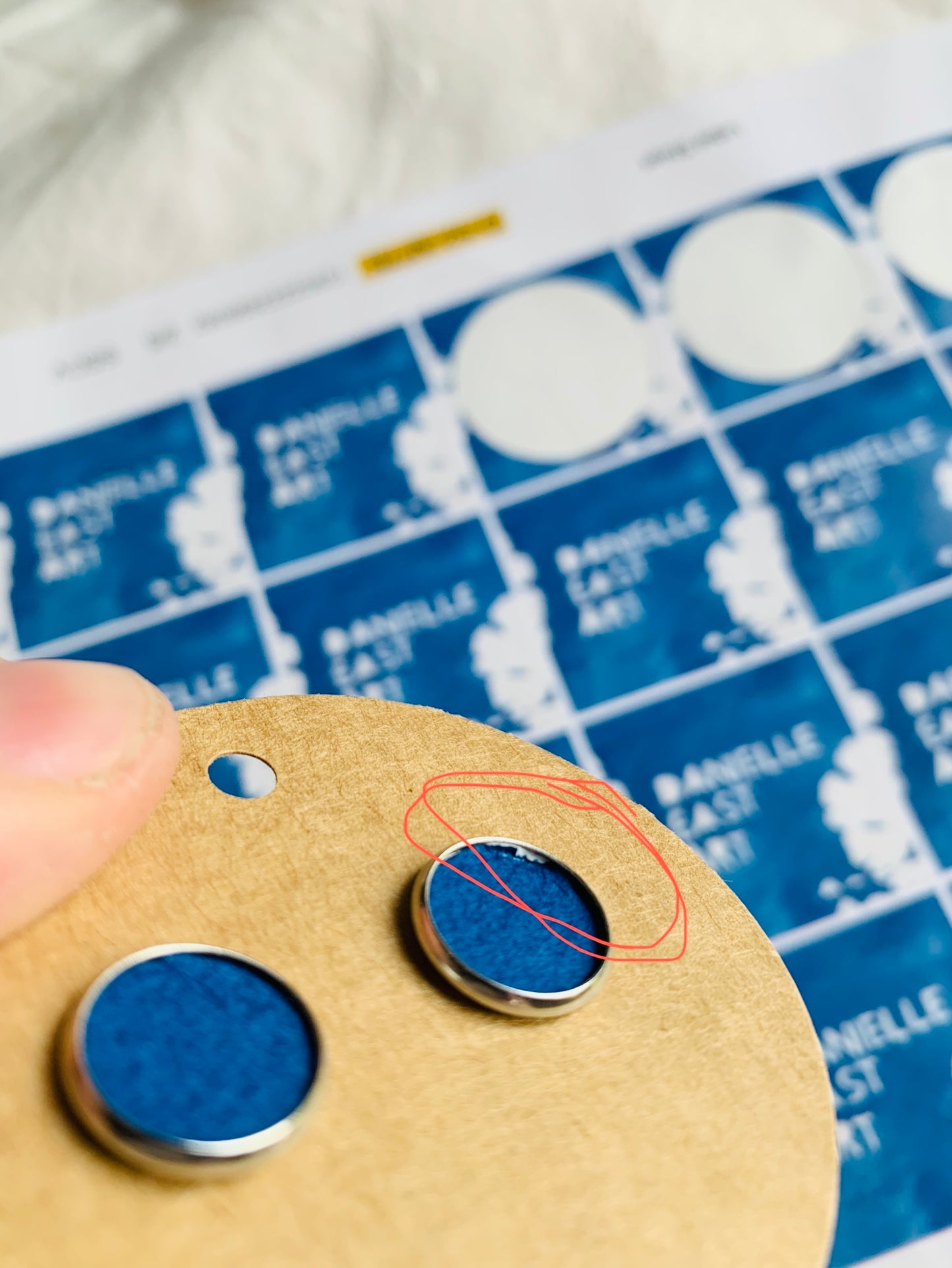 Plain - Cyanotype - SALE - Stud 10 mm