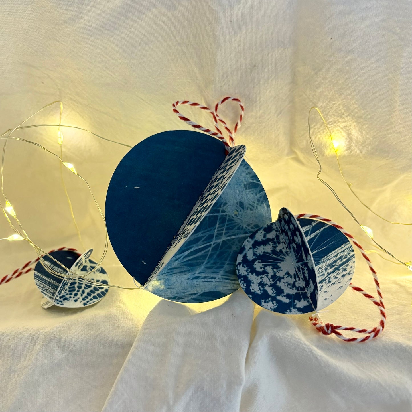 Cyanotype Bauble - Set of 3  (PACK 1)