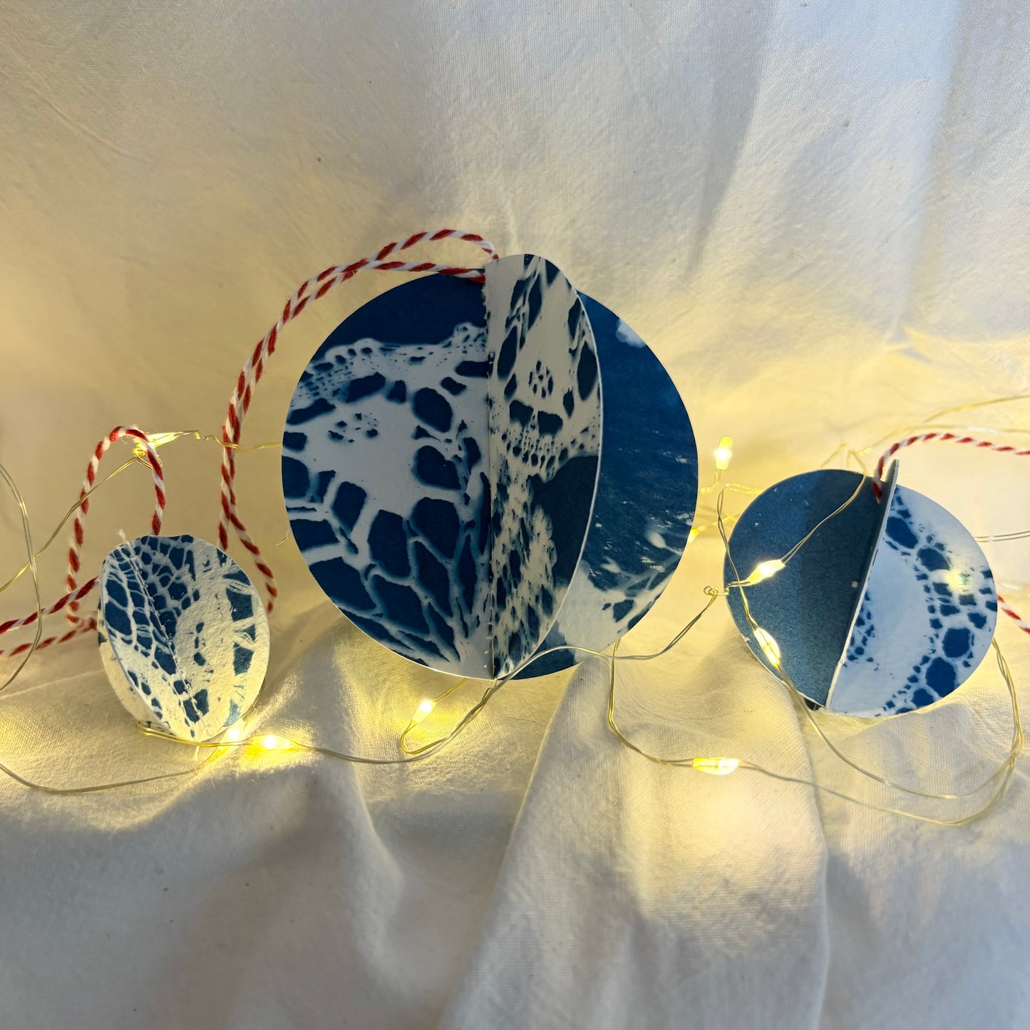 Cyanotype Bauble - Set of 3  (PACK 2)