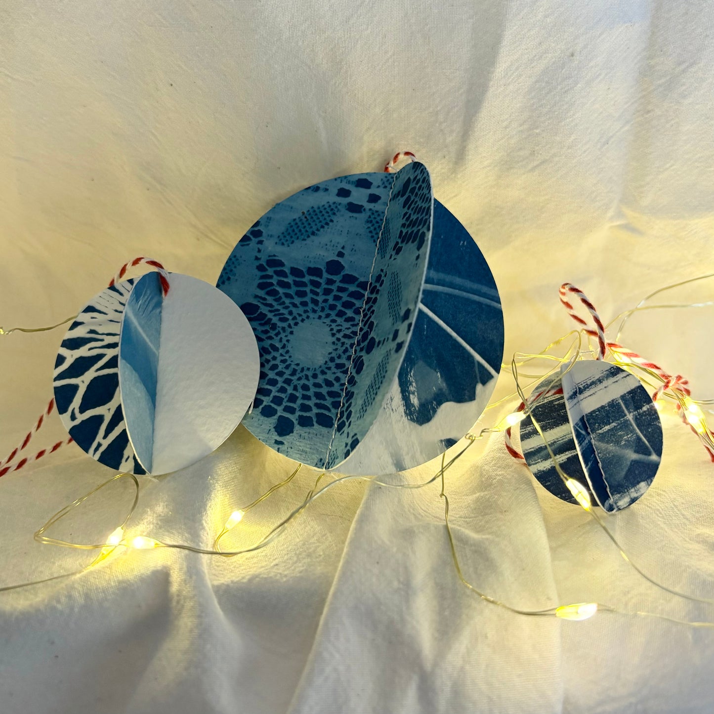 Cyanotype Bauble - Set of 3  (PACK 3)