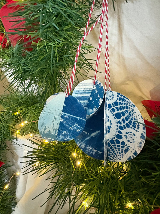 Cyanotype Bauble - Set of 3  (PACK 5)