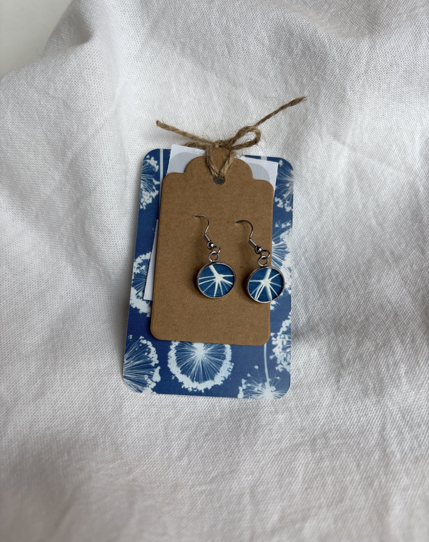 Cow Parsley Stems - Cyanotype - Drop Earring