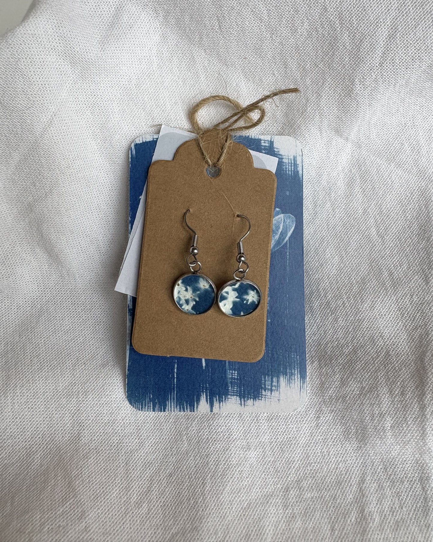 Elderflowers '26  - Cyanotype - Drop Earring