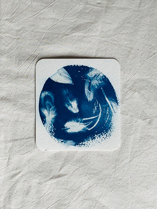 Feather Round 10x10cm Original Print