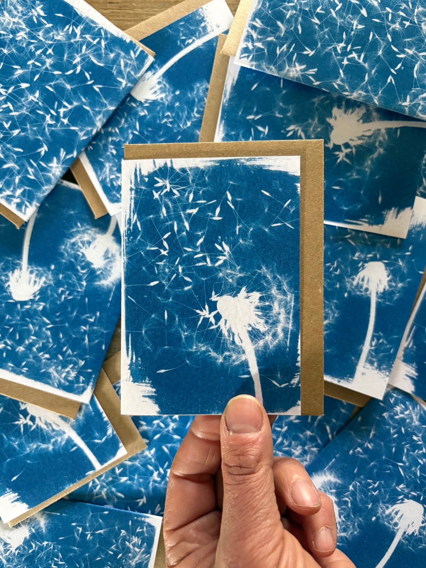 Half Clock - Cyanotype - A7 Blank Card
