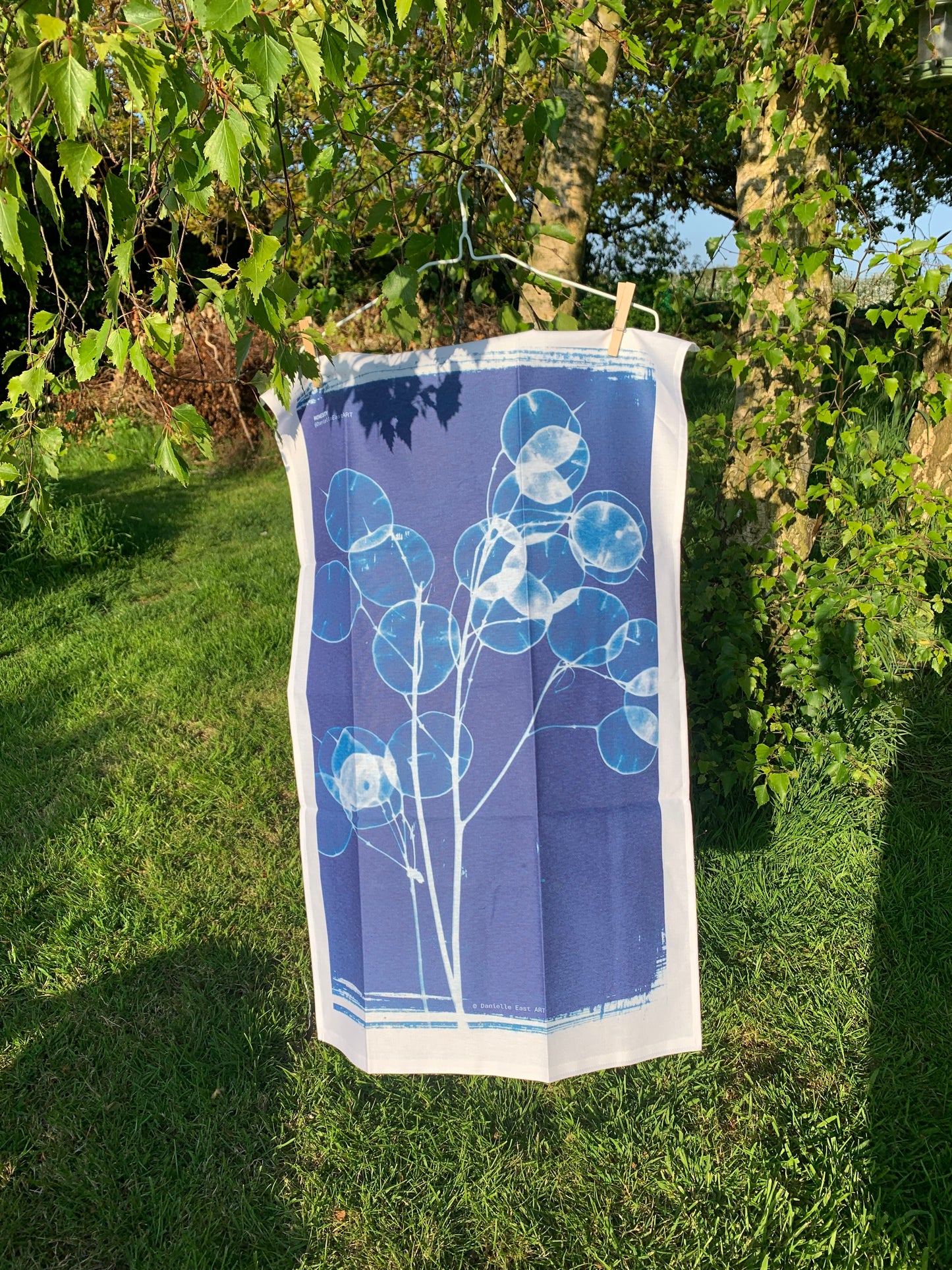 Honesty - Cyanotype - Tea Towel