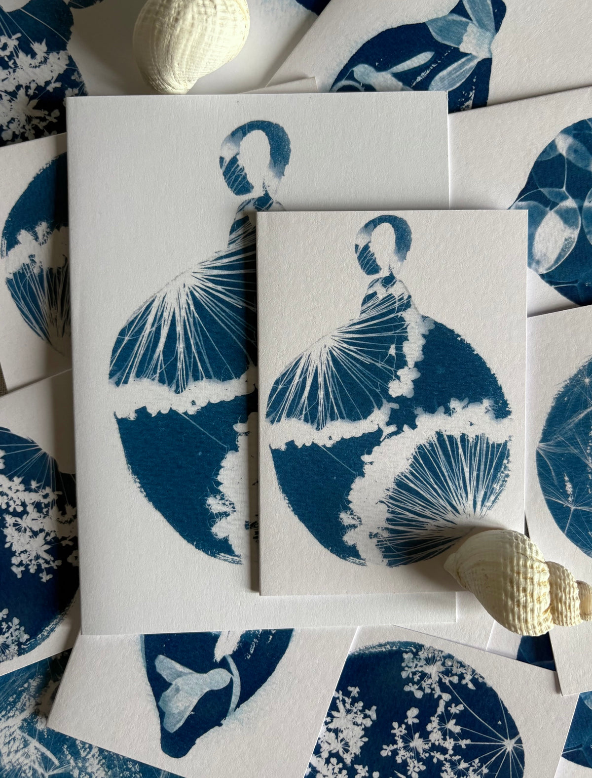 Christmas Bauble - Cyanotype - A6 Pack of 10