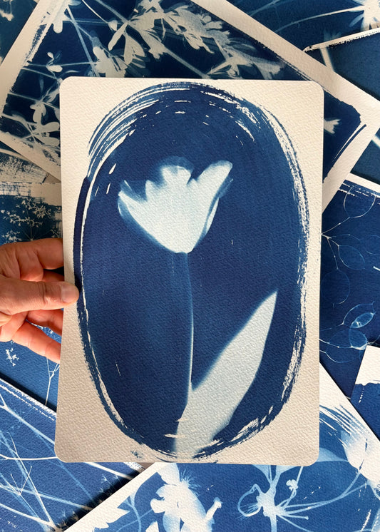 Tulip Oval 28x19cm (approx) Original Print SALE