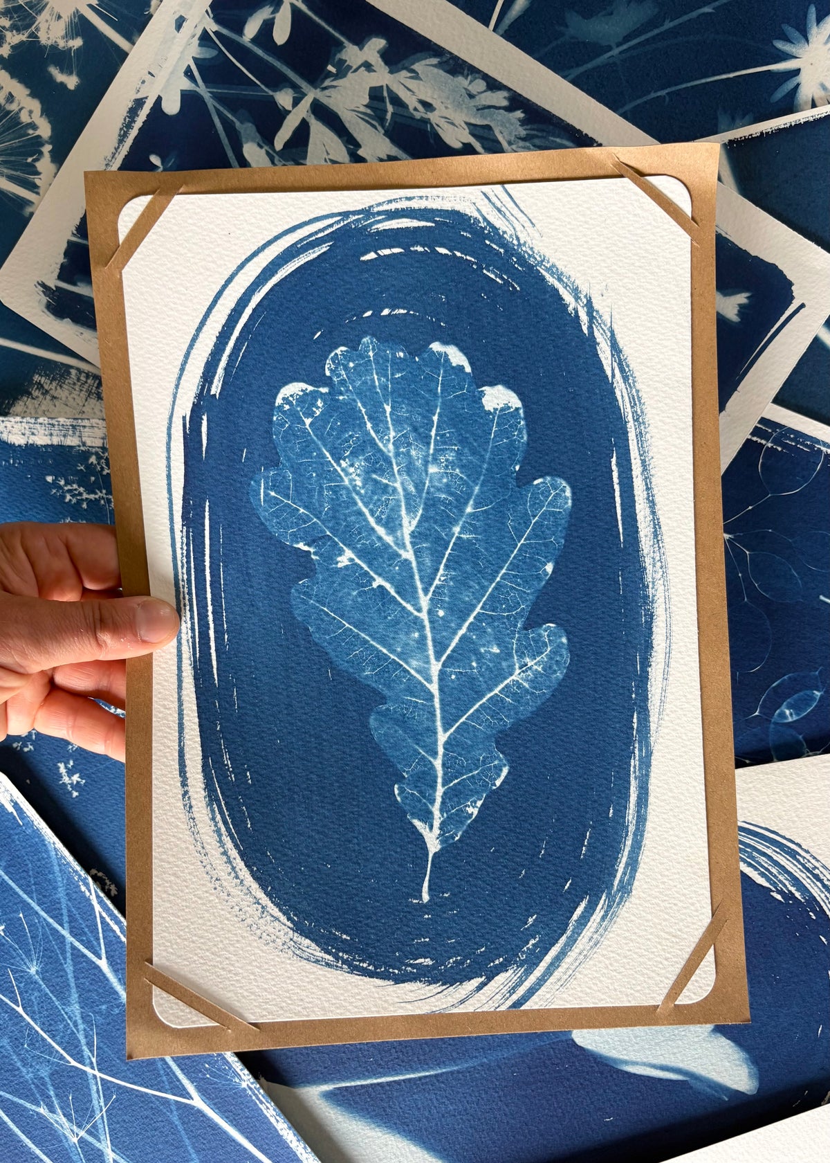 Oak Leaf Oval 28x19cm (approx) Original Print SALE