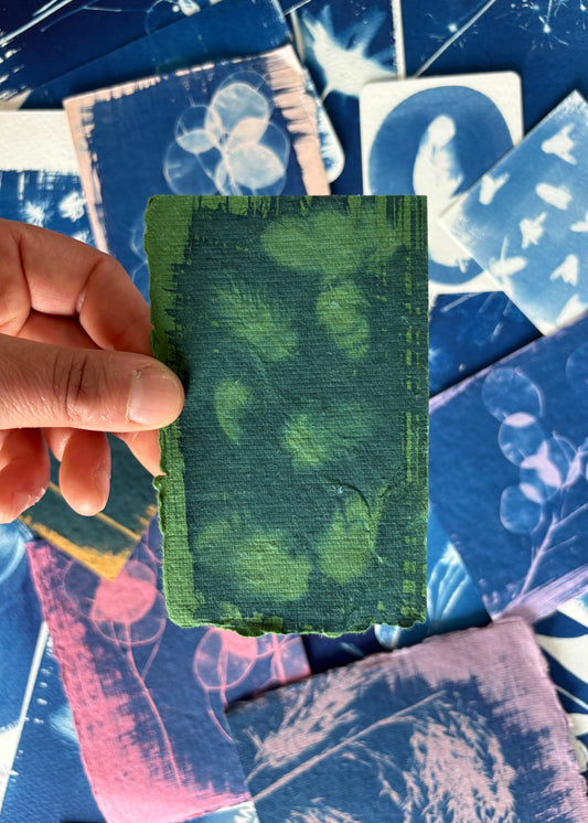 Green Feathers 7x11cm - Original Print  - SALE