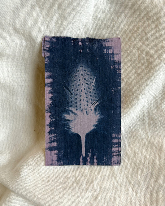 Pale Purple Guinea Fowl Feather 7 x 11cm (approx) - Original Print