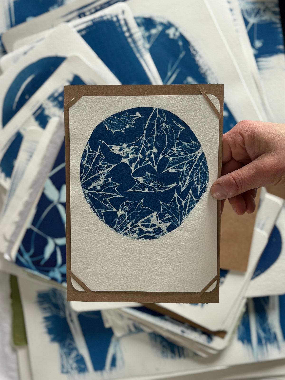 Sea Holly leaves 14x19cm - Original Print  - SALE