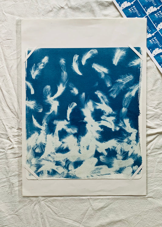 Falling Feathers (31x28cm) Original Print - SALE