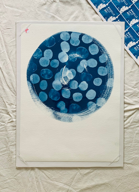 Honesty Dots - Cyanotype 38x28cm (approx) Original Print- SALE