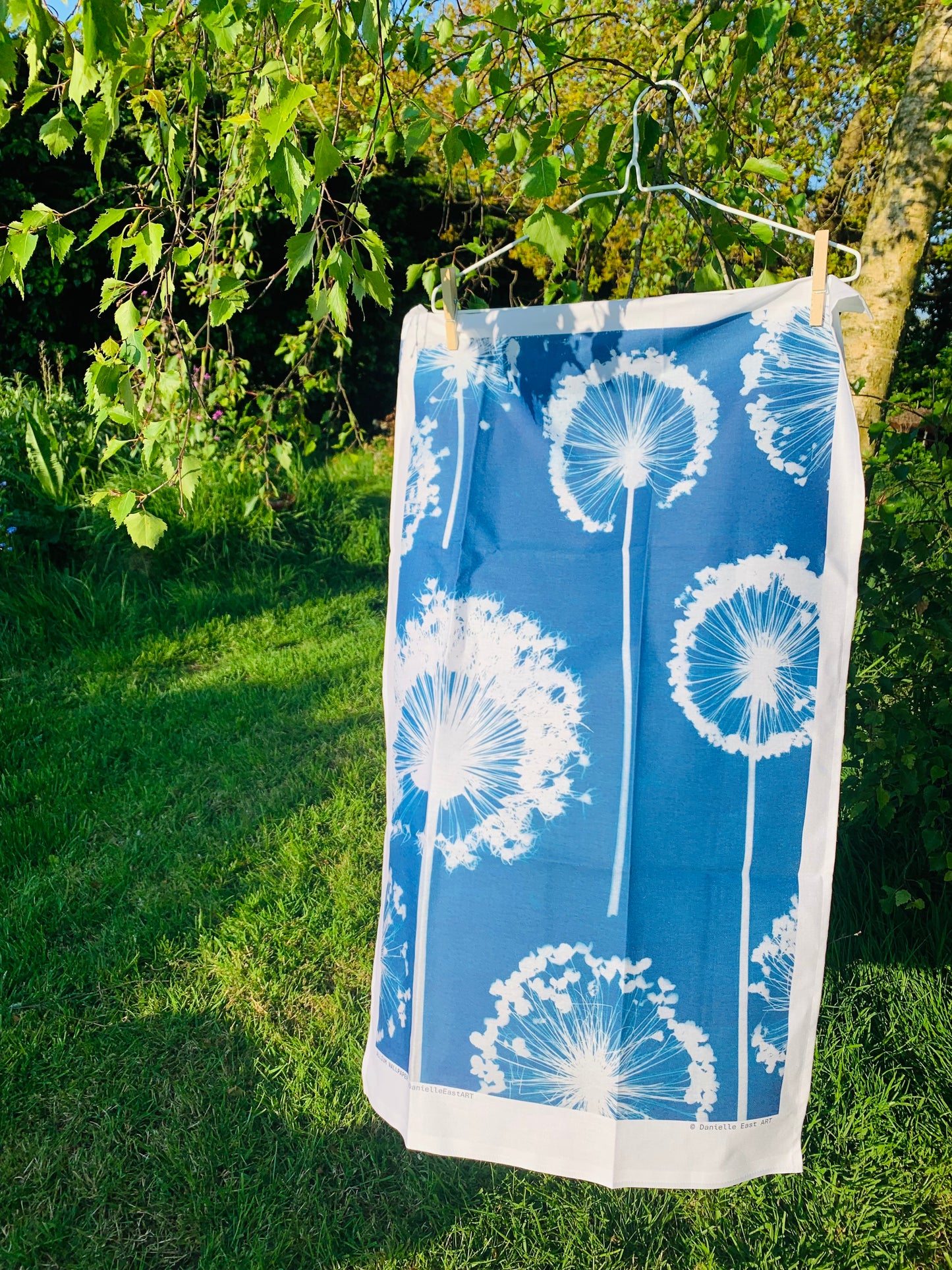 Allium Wallpaper - Cyanotype - Tea Towel