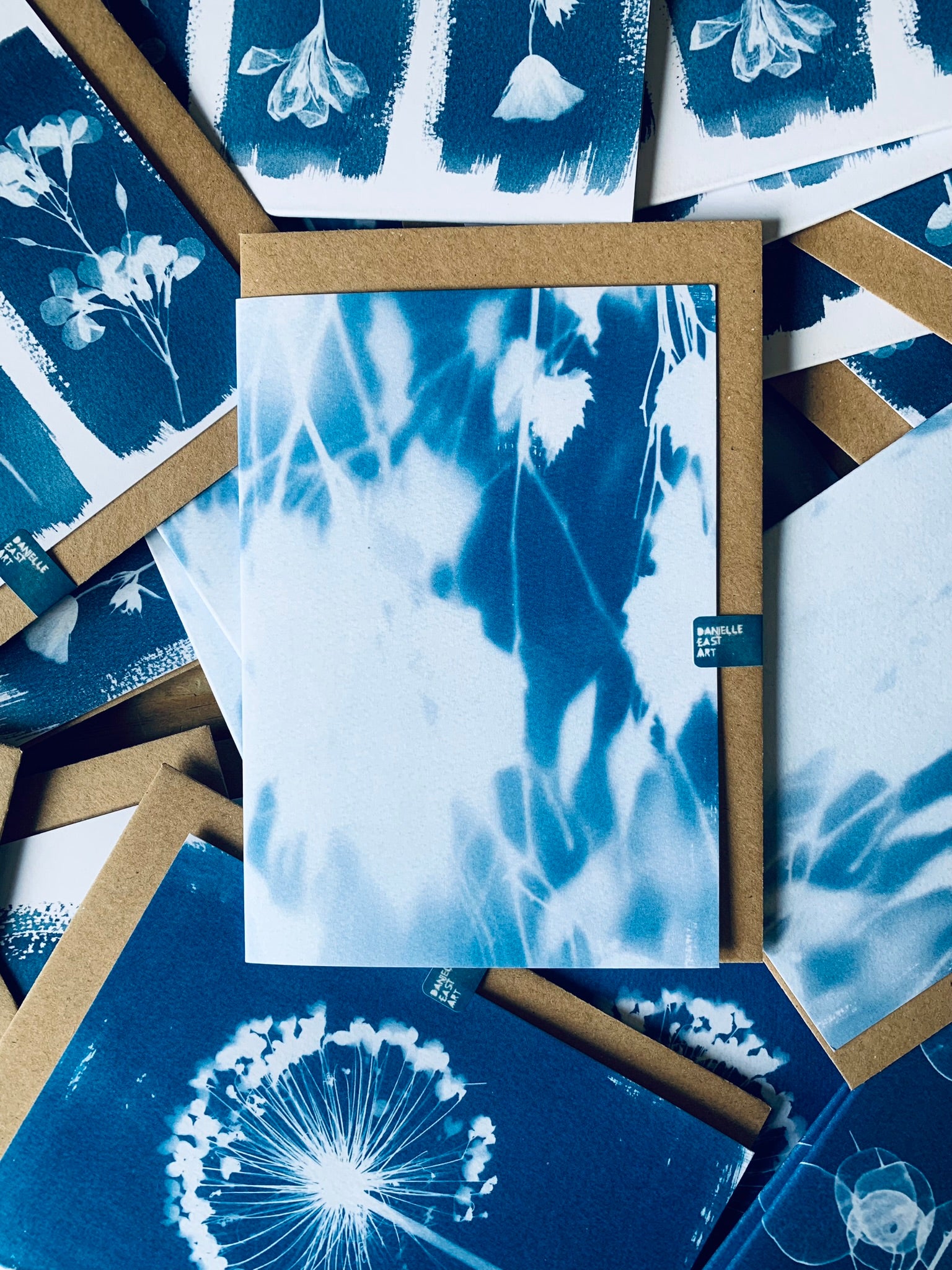 Birch Tree Cyanotype Greeting card from Danielle East ART 