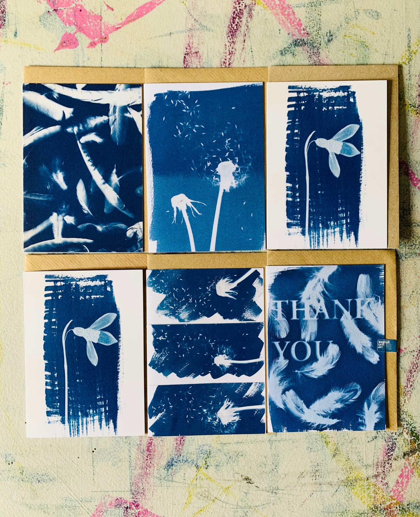 Pack of 6 Lucky Dip Cyanotype Cards