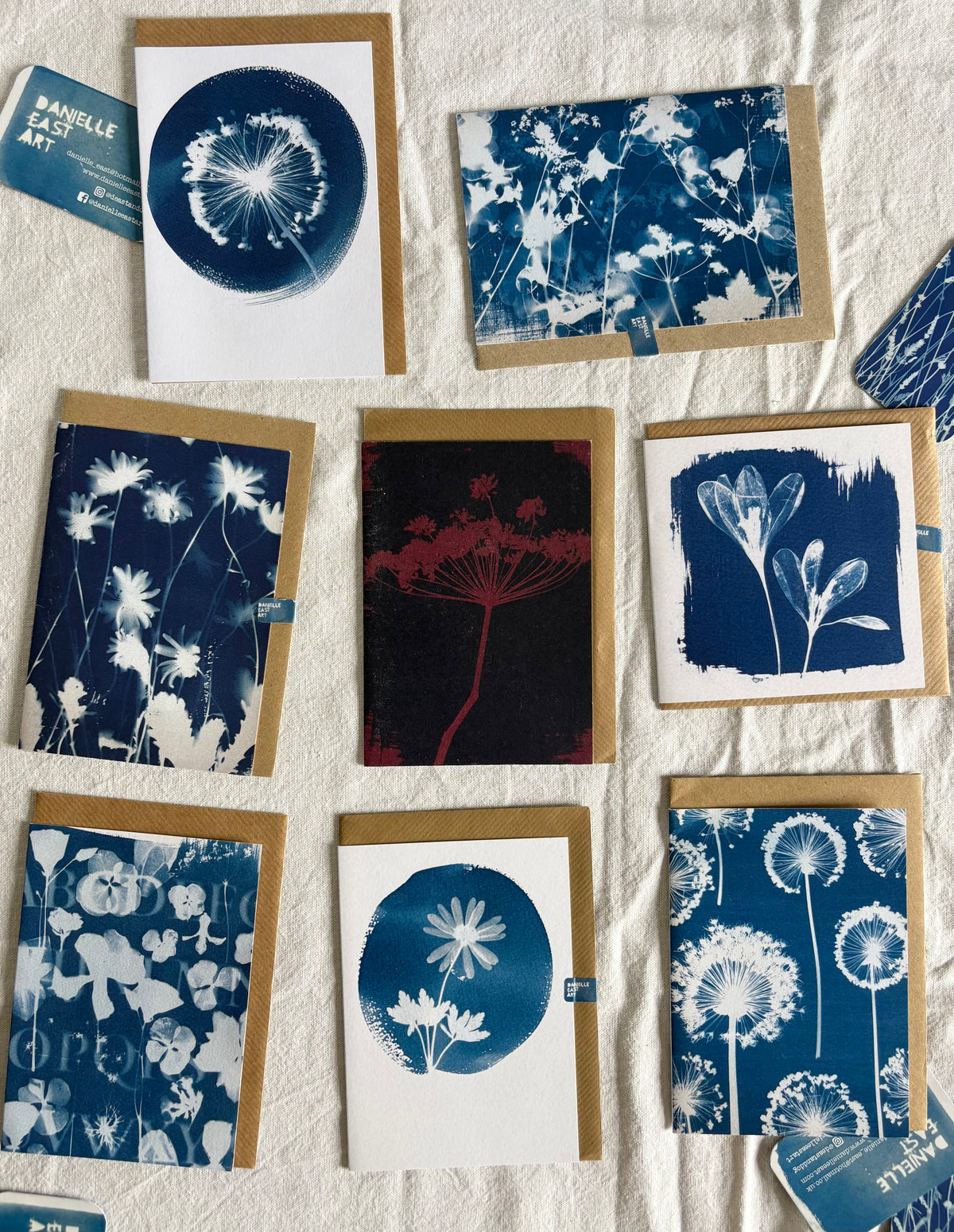 Pack of 8 Lucky Dip Cyanotype Cards