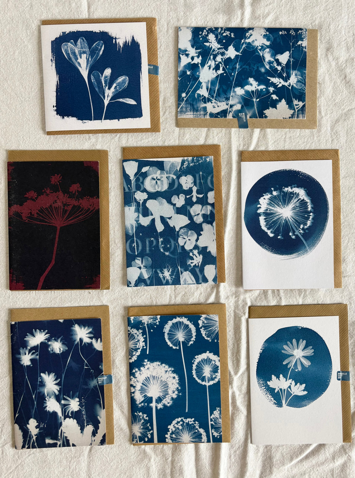 Pack of 8 Lucky Dip Cyanotype Cards