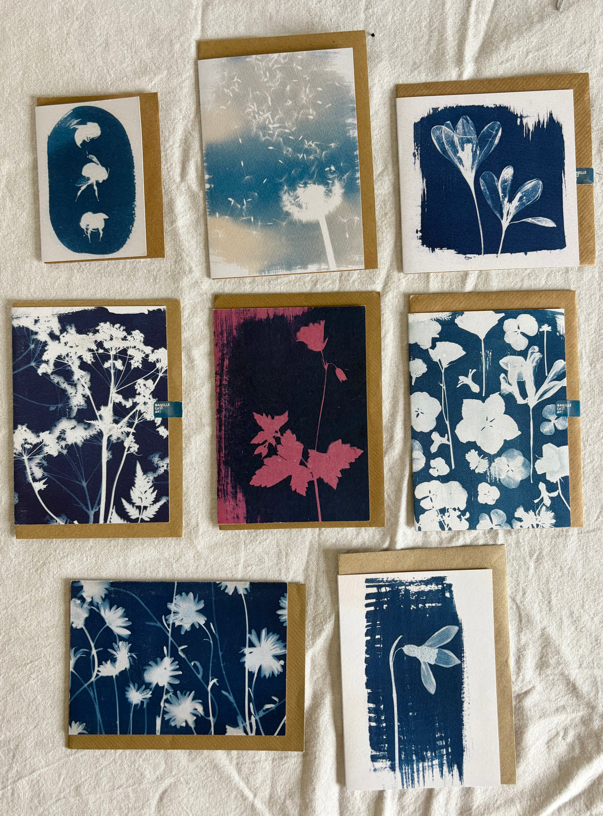 Pack of 8 Lucky Dip Cyanotype Cards