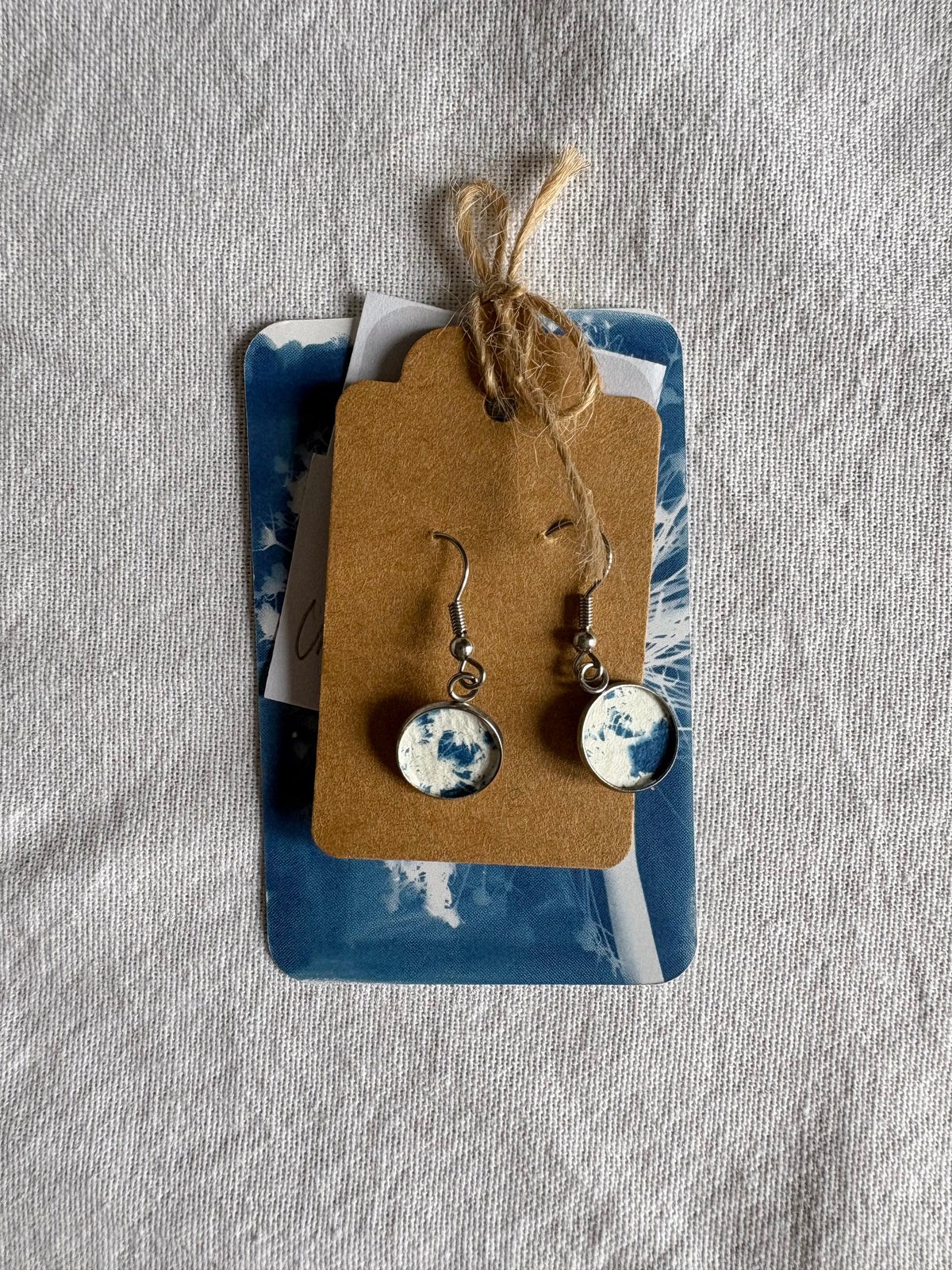 full umbellifers 26 Cyanotype - Drop Earring - Sale