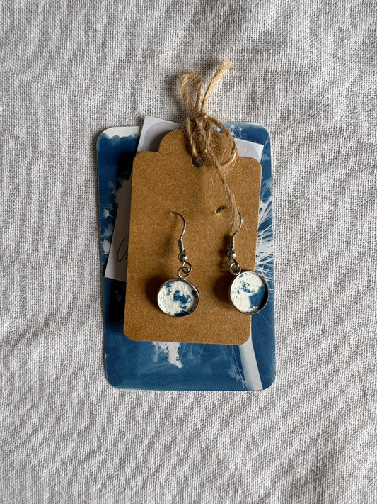 full umbellifers 26 Cyanotype - Drop Earring - Sale