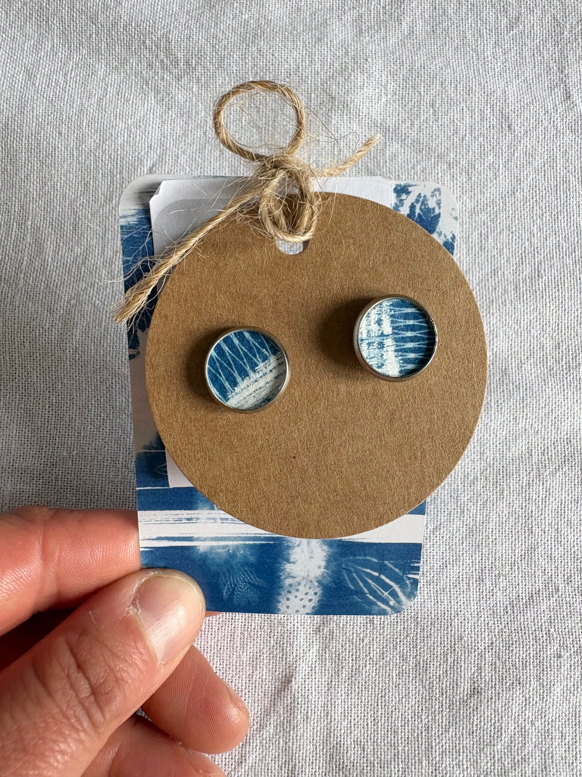 Half Netting Oct26 - Cyanotype - SALE - Stud 12mm