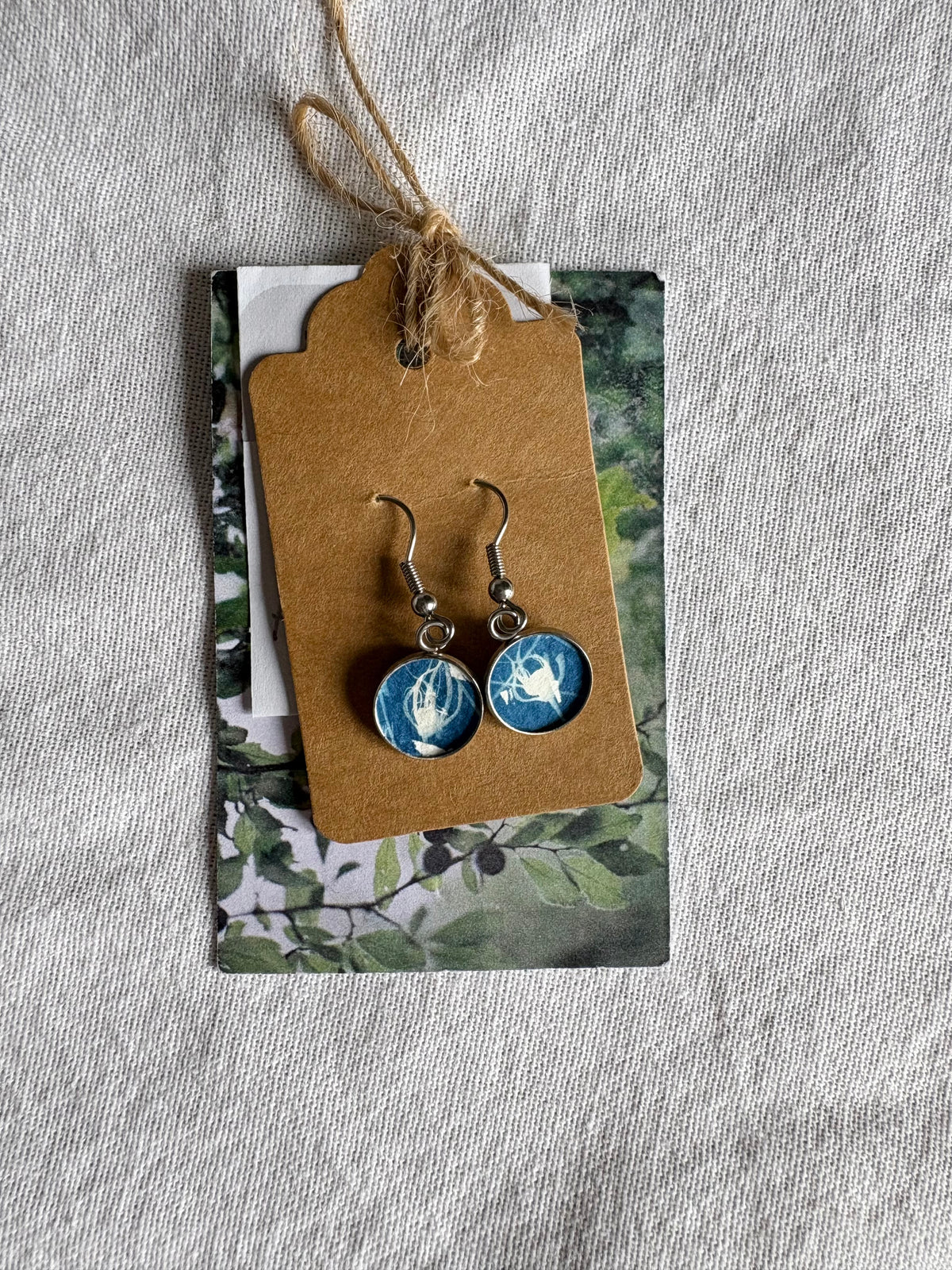 Allium bits i Oct 26 Cyanotype - Drop Earring - Sale