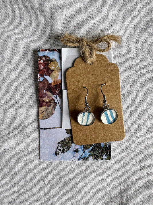 Stripe 26 Cyanotype - Drop Earring - Sale
