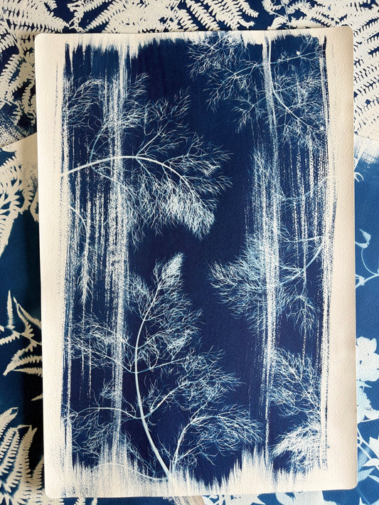 Fennel Leaf Stripes (15x22") Original Print