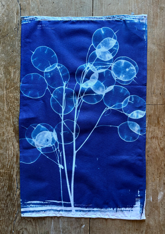 Honesty - Cyanotype - Tea Towel