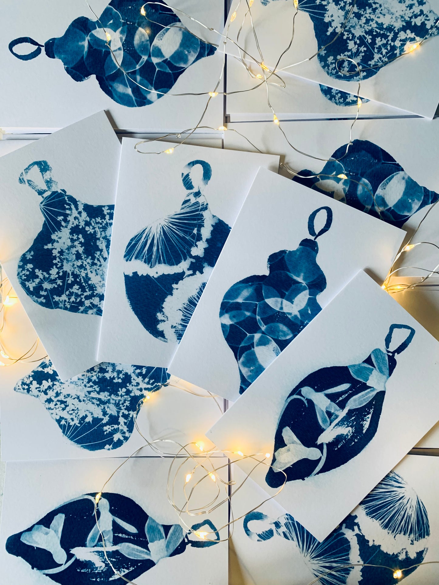 Christmas Bauble - Cyanotype - Pack of 8