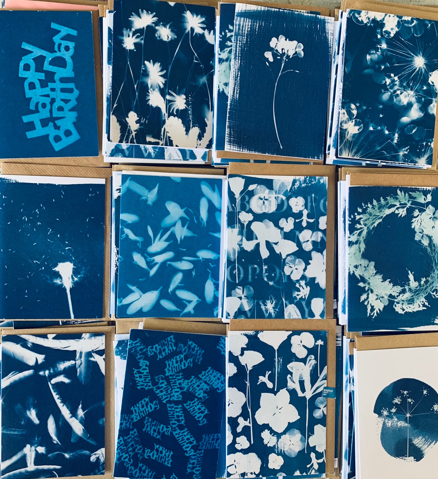 Pack of 12 Lucky Dip Cyanotype Cards