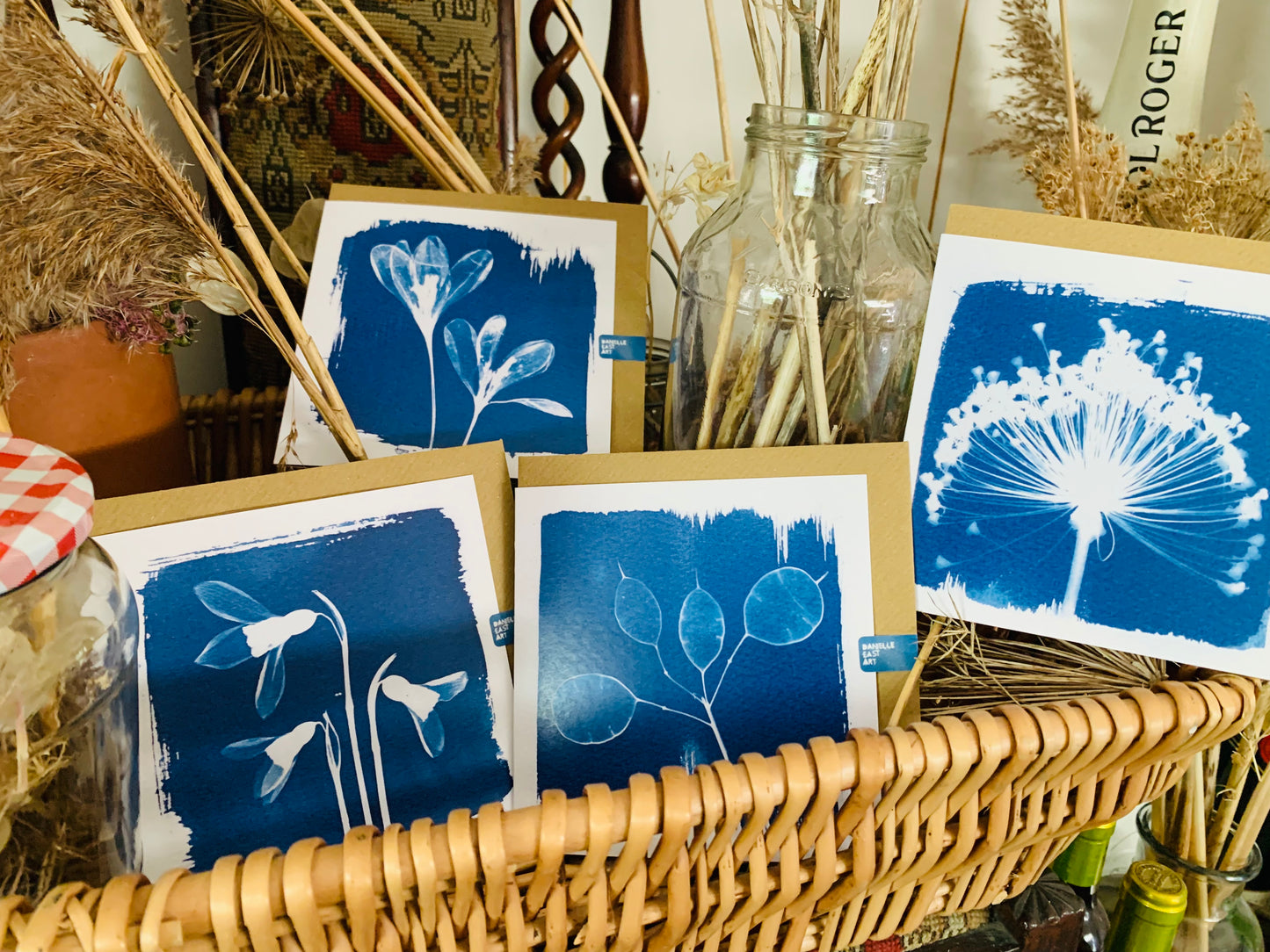 Allium- Cyanotype - Square Blank Card