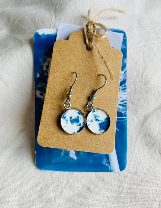 Cow Parsley (full umbellifers)- Cyanotype -  Drop Earring