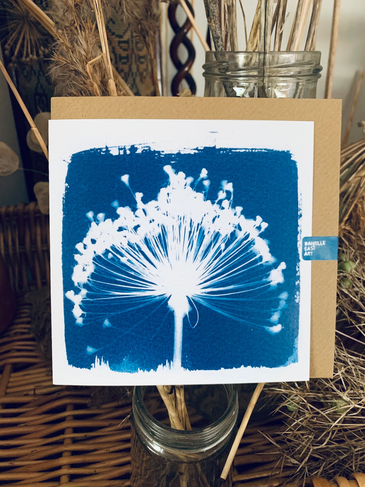 Allium- Cyanotype - Square Blank Card