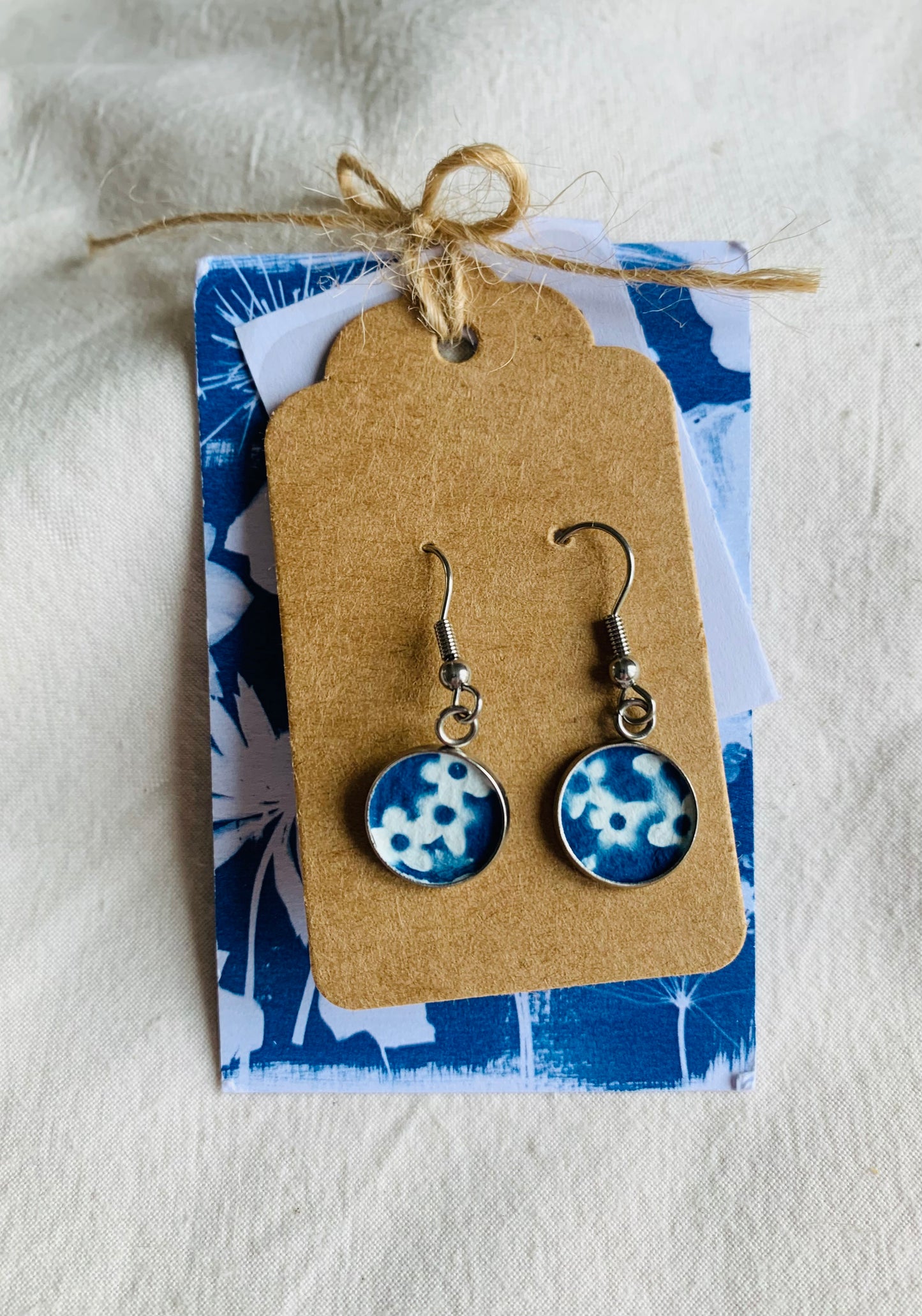 Elderflowers (bits) - Cyanotype - Drop Earring