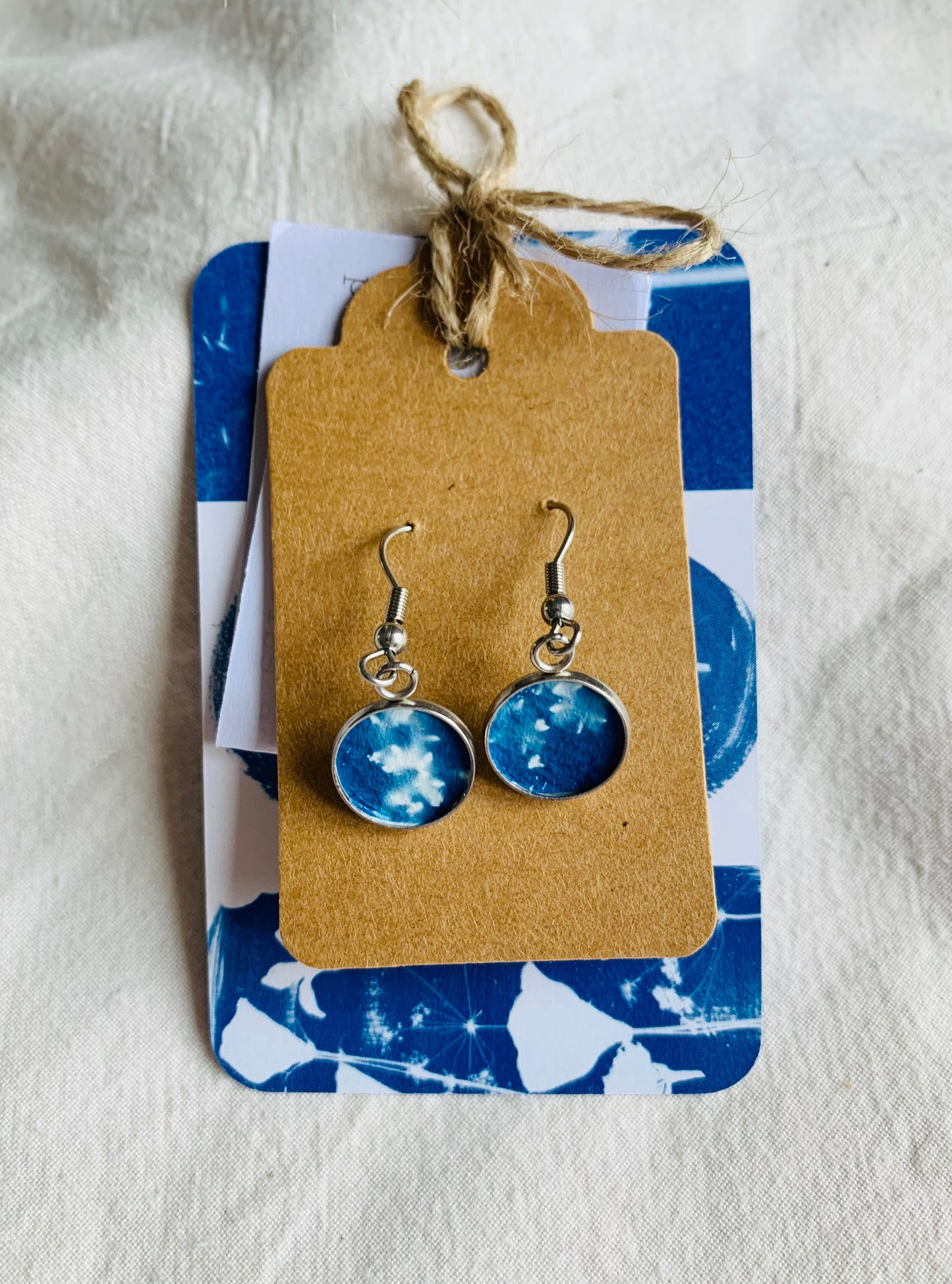 Elder Haze - Cyanotype - Drop Earring