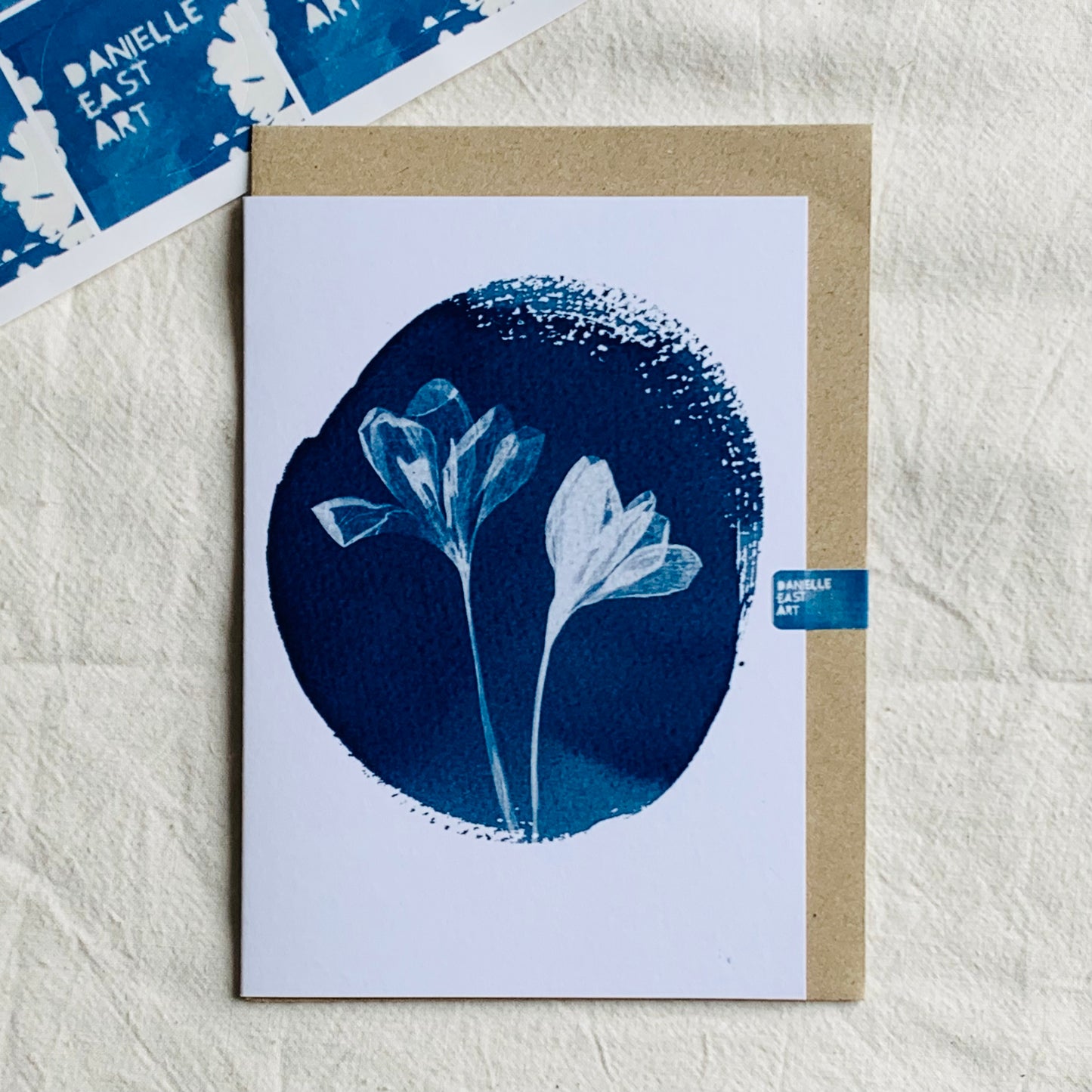 Crocus Duo - Cyanotype - Blank Card