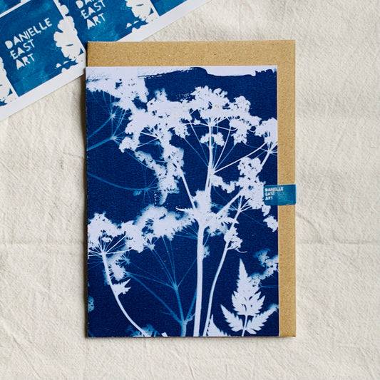 All the Cow Parsley - Cyanotype - Blank Card