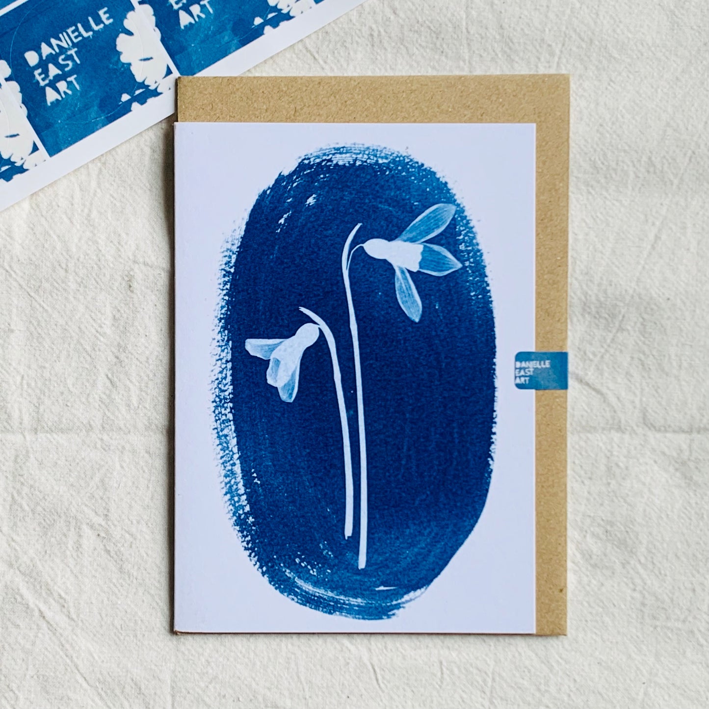 Snow Drop Duo - Cyanotype - Blank Card