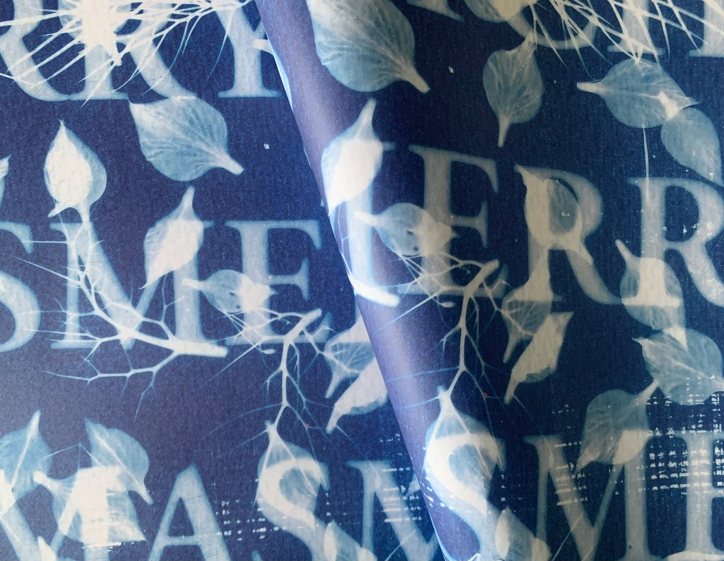 Merry Christmas- Cyanotype - Gift Wrap